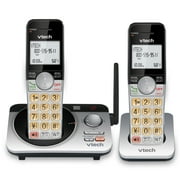 VTech 2 Handset Extended Range DECT 6.0 Expandable Cordless Phone with Answering System, CS5229-2 (Silver/Black)