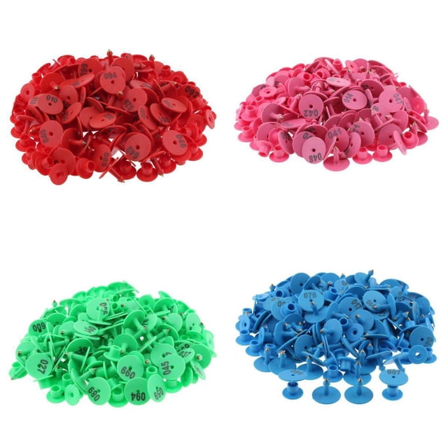 4-Color 400PCS Etiqueta De Oreja De Ganado Numerada Para Ovejas De Ganado De Cerdo, Resistencia, Calor Y Resistencia Química shamjiam Etiqueta de oreja numerada de color naranja