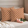 thumbnail image 2 of Orange Moroccon Outdoor Waterproof Pillow Covers, Farmhouse Country Minimalist Geometric Decorative Square Throw Pillowcase Sofa Cushion Sham for Patio/Couch/Chair, 16"x16" 2 Pack, 2 of 8