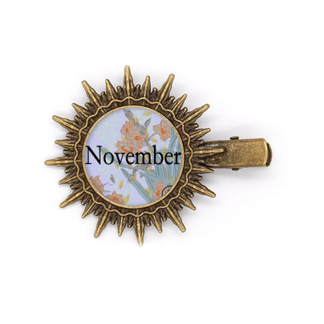 Narcissus Bloong November Design Pattern Hairpin Sun Headwear Retro Metal Clips Pin