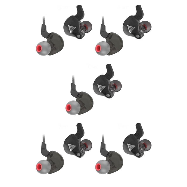 pitrice Wired Cellphone Earphone 3.5mm Interface HiFi Tablet Music Listening Game Playing In-ear Headset with Microphone Black 5Set