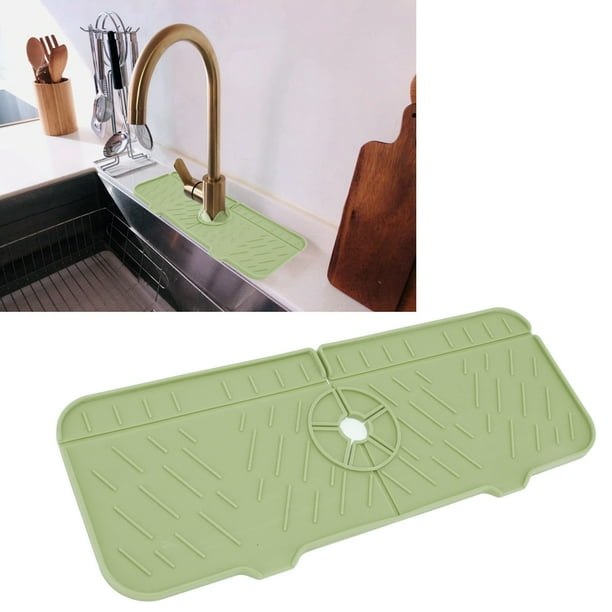 Protector De Fregadero Para Grifo De Cocina, Tapete Receptor De Agua Para Grifo De Silicona Reutilizable Fácil De Usar, Evita Fugas Para El