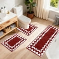 thumbnail image 5 of Tuvgenk 3 Piece Non Slip Bathroom Mats & Rugs Set Washable Bath Mat Sets Absorbent Large Soft Floor Mats for Bathroom(Red,47x16,24x16,20x16 inch), 5 of 6