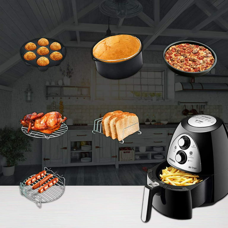 Lychee 12-Piece Air Fryer Accessory Set 3.8qt - 5.8qt, Black