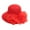 Red, variant on Women Church Cap Bow Wide Brim Summer Foldable Bowknot Hat for Party