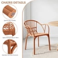 thumbnail image 3 of Avaloomia Home Outdoor Dining Chairs Set of 4, All Weather Stackable Plastic Patio Chairs with Armrest & Anti-Slip for Garden Porch Deck Kitchen No Assembly, Coral Red ﻿, 3 of 7