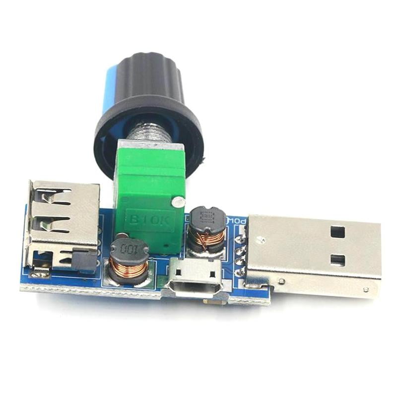 USB Fan Stepless Speed Controller Regulator Speed Variable Switch Module 5V ~12V 