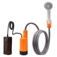 thumbnail image 1 of Tignapoo Orange Portable Outdoor Shower with Dual Water Flow, LED Controller, and Built-in Lithium Battery for Camping and Hiking, 1 of 6