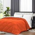 thumbnail image 3 of D.N.G. BEDDINGS 5 Piece Luxury Reversible Diamond Pattern Comforter Set Premium Super Soft, All Season 800 TC, 100% Egyptian Cotton Full/Queen Size Orange/White Solid Color, 3 of 7