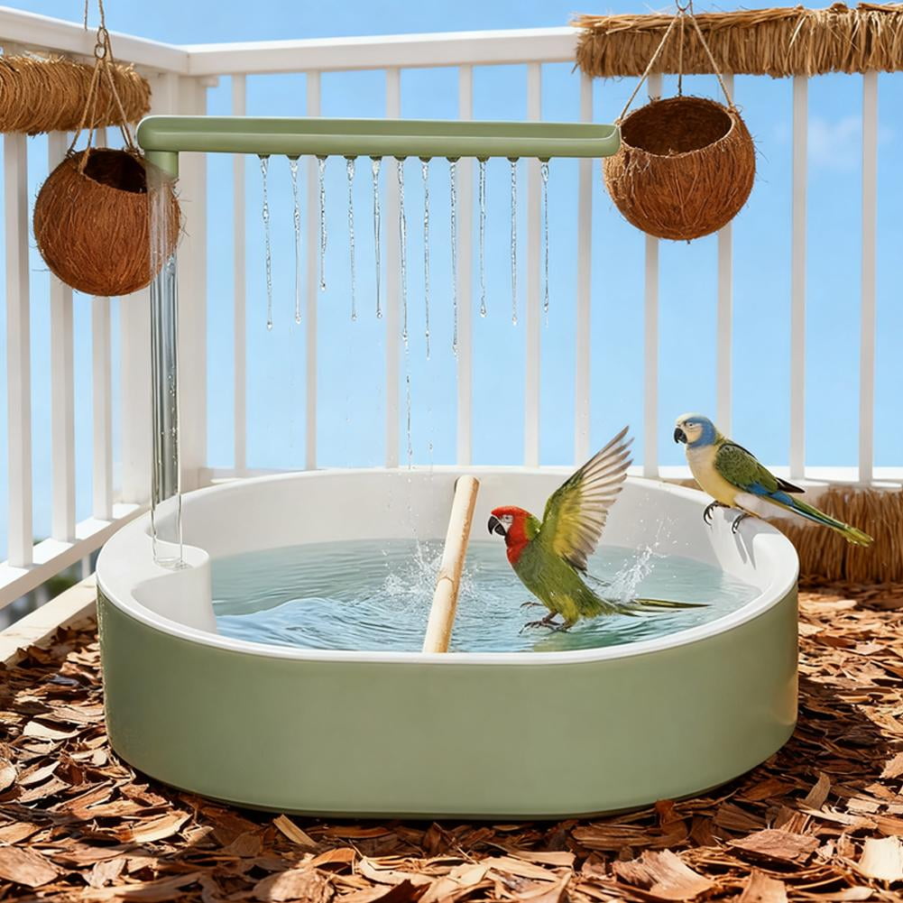 SharkTRUE Automatic Bird Bath with USBPowered Water Circulation, ChewResistant ABS Plastic Birdbath for Outdoor Garden, Hygienic & EasyClean Design with AntiSpill Rim