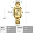 thumbnail image 3 of GOLDEN HOUR Women's Rectangular Quartz Watch, Gold Tone Stainless Steel Band, 3 of 7