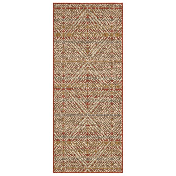 Mohawk Home Taos Geometric Outdoor Area Rug, Rust, 2' 6" x 6'