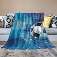 thumbnail image 2 of WERPE  Colorful Soccer Blanket, Lightweight and Soft 3D Printed Pattern Throw, Soccer Gifts for Boys and Girls White, 2 of 6