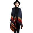 thumbnail image 3 of PIKADINGNIS Women Shawl Wraps Stripe Poncho Open Front Sweater Cardigan Coat Cape Fleece Blanket Scarf, 3 of 6