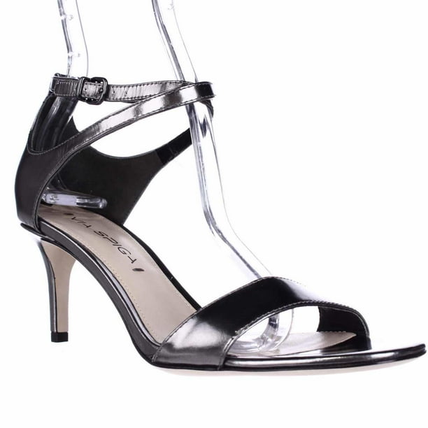 Via Spiga Womens Via Spiga Leesa Ankle Strap Dress Sandals Gunmetal