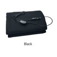 thumbnail image 3 of Car Electric Heating Blanket Winter Warm Cold Weather Heated Warmer Heater Solid Color Velvet Thermal Bedding 145x100cm Black, 3 of 6