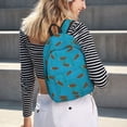 thumbnail image 5 of Disketp Sea Turtle print Canvas Backpack Lightweight Travel Daypack Student Rucksack Laptop Backpack-, 5 of 5