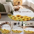 thumbnail image 5 of Large Round Rug 8Ft Washable Non-Slip, Sunflower Circle Area Rugs for Living Room Bedroom, Yellow Summer Botanical Farmhouse Floral Wooden Indoor Floor Mats Carpet Runner for Home Decor, 5 of 8