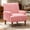 Pink, variant on Aukfa Mid Century Corduroy Accent Chair, Wide Wale Upholstered Armchair with 9" Wood Legs for Living Room Bedroom,Beige