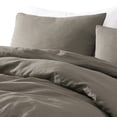 thumbnail image 2 of Benjara Edge 4 Piece King Size Duvet Comforter Set- Washed Linen- Charcoal Gray, 2 of 6