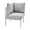 White, variant on Aluminum Outdoor Corner Chair Conversation Dining Chair with Waterproof Thick Cushions High Density Foam All-Weather for Balcony, Deck, Patio, Garden, Poolside, Backyard, Gray