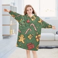 thumbnail image 5 of FORMRS Wearable Blanket Hoodie with Sleeves for Kids Cozy Flannel Sweatshirt, Yellow Christmas Gingerbread, 5 of 7
