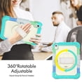 thumbnail image 3 of For iPad (A16)11th /10th Generation 11/10.9 inch 2025/2022 Case, 360 Rotating Shockproof Cover with Stand, Screen Protector, Shoulder Strap, Rainbow Blue, 3 of 7