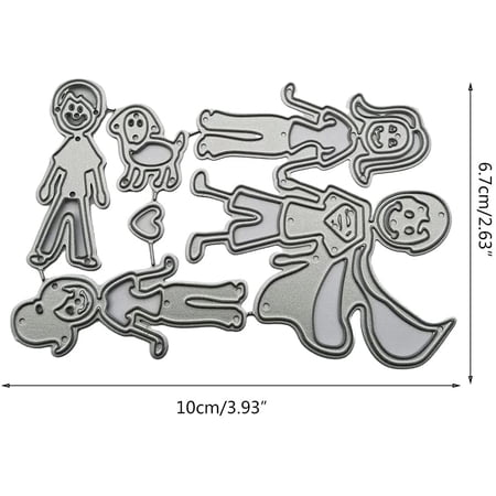 Family Dog Cutting Dies Metal Embossing Stencil Template for DIY Paper ...