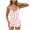 Red, variant on Hueook Floral Romper Dress Elegant Halter Playsuit Women’s Casual Fashion Print Elastic Waist Short Jumpsuit Red S