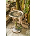 thumbnail image 5 of XBrand Lightweight Plastic Flower Design Birdbath and Birdfeeder, Outdoor Garden, Yard, Lawn, Porch Decor, 33 Inch Tall, Bronze, 5 of 13