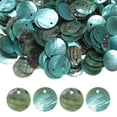 thumbnail image 1 of Uxcell 80-Pack Conchas Planas Redondas Naturales de 15 mm, Cuentas de Moneda Redonda Plana con Agujero, Concha de Madreperla para Joyería [Azul Lago], 1 of 7