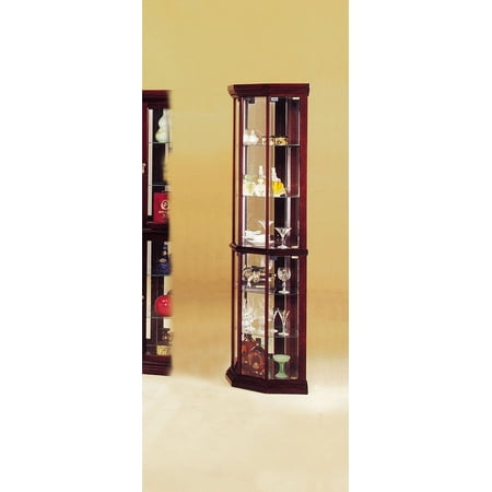 ACME Huxley Corner Curio Cabinet in Cherry