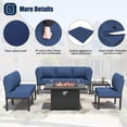 thumbnail image 3 of Kullavik Aluminum Patio Furniture Set,15 Pieces Modern Outdoor Conversation Set w/43in Gas Fire Pit Table, Outdoor Metal Sectional Sofa with 55000 BTU Propane Fire Pit,Navy Blue, 3 of 7