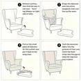 thumbnail image 3 of AIGIA Chair Covers Wingback Chair Slipcover 2-Piece Stretch Wing Chair Slipcovers Wingback Armchair Covers Slipcovers, 3 of 11