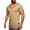 Beige, variant on Mens Plus Size Shirts Summer Solid Color Slim Fit V-neck Fashion Short Sleeve Top T-shirt
