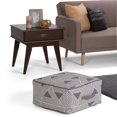 thumbnail image 2 of Simpli Home Pouf Carré à Motifs en Blanc et Gris, 2 of 6