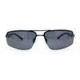 thumbnail image 2 of Polarized Antiglare Mens Rimless Rectangle Metal Rim Agent Sunglasses Gunmetal - Black, 2 of 4