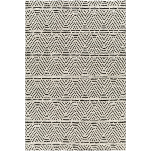 BoutiqueRugs Dawid Contemporary Area Rug - Off White, Black - 5' x 7'6"