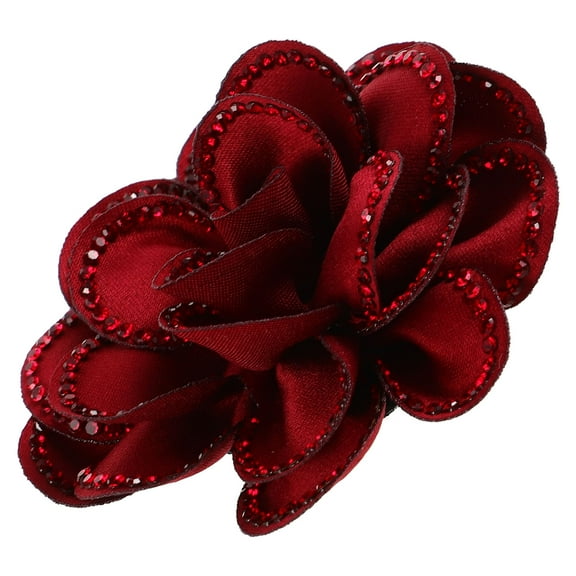 Hemoton Rhinestone Shoe Flower Clips With Detachable Floral Shoe Buckles Polyester Flower Appliques For Women Bride Shoes Dress Shoes And Crafts