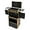 Gold, variant on Rolling Lockable Makeup Train Case with 4 Wheels, Professional Hairdressing Trolley Organizer for Beauty Salons