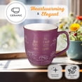 thumbnail image 4 of Christian Art Gifts Large Ceramic Inspirational Scripture Coffee & Tea Mug for Women: Strength & Dignity Gold Encouraging Bible Verse Cute Lead/Cadmium Free Drinkware, Purple Plum/White Floral, 14 oz., 4 of 6