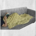 thumbnail image 6 of Quatrefoil Soft Flannel Fleece Throw Blanket, Traditional Abstract Pattern with Moroccan Middle Eastern Effects, Cozy Plush for Indoor and Outdoor Use, 50" x 70", Pale Yellow, by Ambesonne, 6 of 6