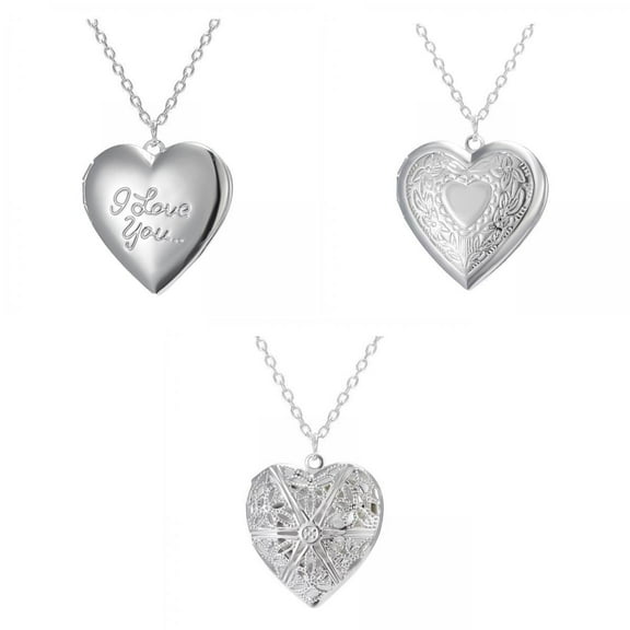 3x Photo Locket Necklace Holds Pictures Lockets Decoration Openable
