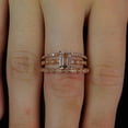 thumbnail image 4 of 2 carat Morganite and Diamond Trio Ring Set in 10k Rose Gold Engagement Ring with two matching bands, 4 of 4