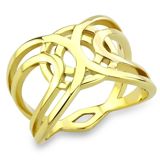 Bague en Acier Inoxydable avec Plaqué Or (Ion) Sans Pierre pour Femmes Style Pierre TK3639 Taille 5