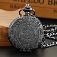 thumbnail image 4 of Reloj de bolsillo Realpoo 46 mm negro con flores y cuarzo, 4 of 9