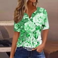 thumbnail image 1 of Womens Fashion Printed Short Sleeves Blouse Round Neck Casual Tops, 1 of 4