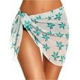 thumbnail image 2 of DHFJKG Women Beach Sarong Bathing Suit Hawaii Tropical Printed Wrap Skirt Sheer Bikini Swimsuit Cover Ups For Swimwear, 2 of 5