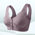 thumbnail image 2 of Bra Front Closure, Hugcore Gathering and Adjusting Strapless Bra Underwear with Large Breasts Small Thin Breathable No Rings Breasts Anti Sagging Bra Bras for Elderly Women Purple M, 2 of 6