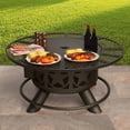 thumbnail image 4 of Mainstays 40-Inch Wood Burning Fire Pit with Star Design and Cooking Grate, 4 of 10